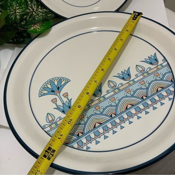 Vintage Nitto Overtones Stoneware "NILE COUNTRY" Set 5   Plates bowl JAPAN B6 - Picture 6 of 11